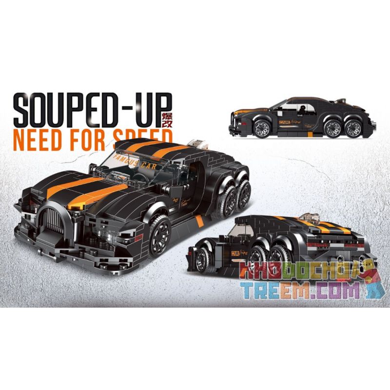 BRICKCOOL KC002 non  GIÓ CAM BÙNG NỔ tỷ lệ 1:24 bộ đồ chơi xếp lắp ráp ghép mô hình Racers SOUPED-UP NEED FOR SPEED Đua Tốc Độ 542 khối
