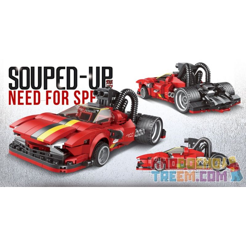 BRICKCOOL KC003 non  LÒ XOÁY LỬA tỷ lệ 1:24 bộ đồ chơi xếp lắp ráp ghép mô hình Racers SOUPED-UP NEED FOR SPEED Đua Tốc Độ 407 khối