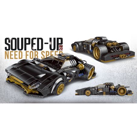 BRICKCOOL KC005 non  VỤ NỔ VÀNG tỷ lệ 1:24 bộ đồ chơi xếp lắp ráp ghép mô hình Racers SOUPED-UP NEED FOR SPEED Đua Tốc Độ 415 khối