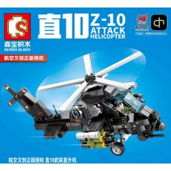 SEMBO 202122 non  10 TRỰC THĂNG bộ đồ chơi xếp lắp ráp ghép mô hình Sky Wars Z-10 ATTACK HELICOPTER Không Chiến 356 khối