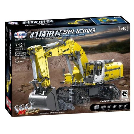 Winner 7121 non  MÁY XÚC BÁNH XÍCH 1:40 tỷ lệ 1:400 bộ đồ chơi xếp lắp ráp ghép mô hình  EXCAVATING MACHINERY Kỹ Thuật Công Nghệ Cao Mô Hình Phương Tiện 2071 khối