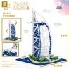 ZHEGAO QL0963 0963 non  KHÁCH SẠN BURJ AL ARAB DUBAI CÁC TIỂU VƯƠNG QUỐC Ả RẬP THỐNG NHẤT bộ đồ chơi xếp lắp ráp ghép mô hình Creator DE LA TOUR HOTEL ARABIA Sáng Tạo 2798 khối