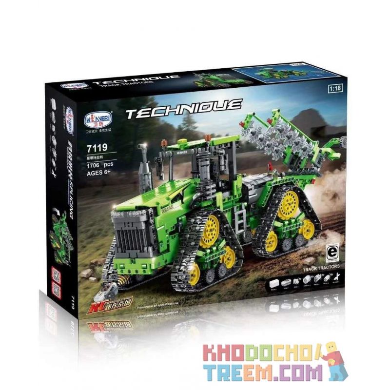 Winner 7119 non  MÁY KÉO BÁNH XÍCH 1:18 tỷ lệ 1:18 bộ đồ chơi xếp lắp ráp ghép mô hình  TRACK TRACTORS Kỹ Thuật Công Nghệ Cao Mô Hình Phương Tiện 1706 khối