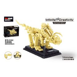 DECOOL 81002 non  MÔ HÌNH BỘ XƯƠNG TRICERATOPS bộ đồ chơi xếp lắp ráp ghép mô hình Dino DINOSAUR WORLD TRICERATOPS Khủng Long 455 khối