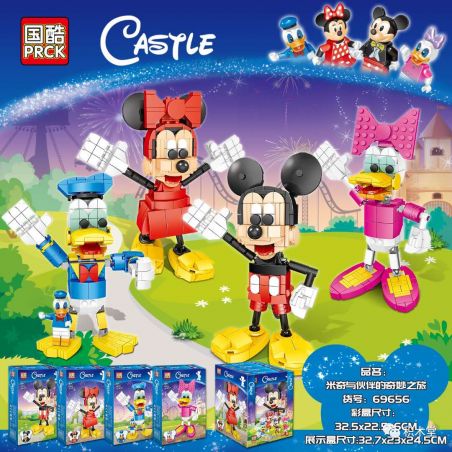 PRCK 69656 non  HÀNH TRÌNH TUYỆT VỜI CỦA MICKEY VỚI CÁC ĐỐI TÁC 4 KIỂU bộ đồ chơi xếp lắp ráp ghép mô hình Medieval Castle Chiến Tranh Trung Cổ