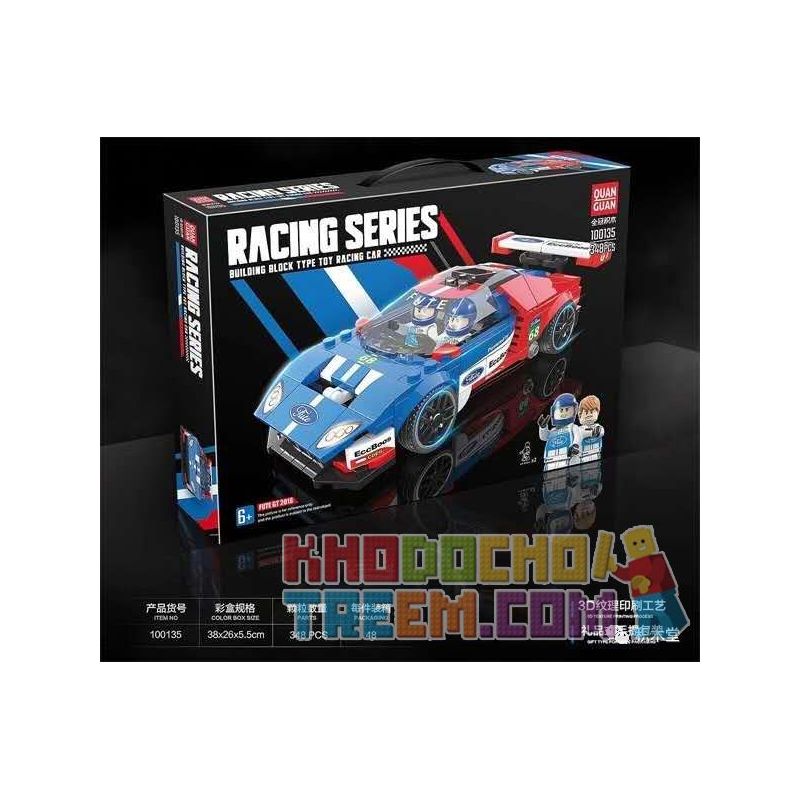 QuanGuan 100135 Quan Guan 100135 non  FORD GT. bộ đồ chơi xếp lắp ráp ghép mô hình Speed Champions Racing Cars Đua Xe Công Thức 348 khối