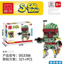 DINGGAO DG3306 3306 non  CHIẾN TRANH GIỮA CÁC VÌ SAO BOBA FETT bộ đồ chơi xếp lắp ráp ghép mô hình Brickheadz S-CARTOON BOBA FETT Nhân Vật Đầu To 321 khối