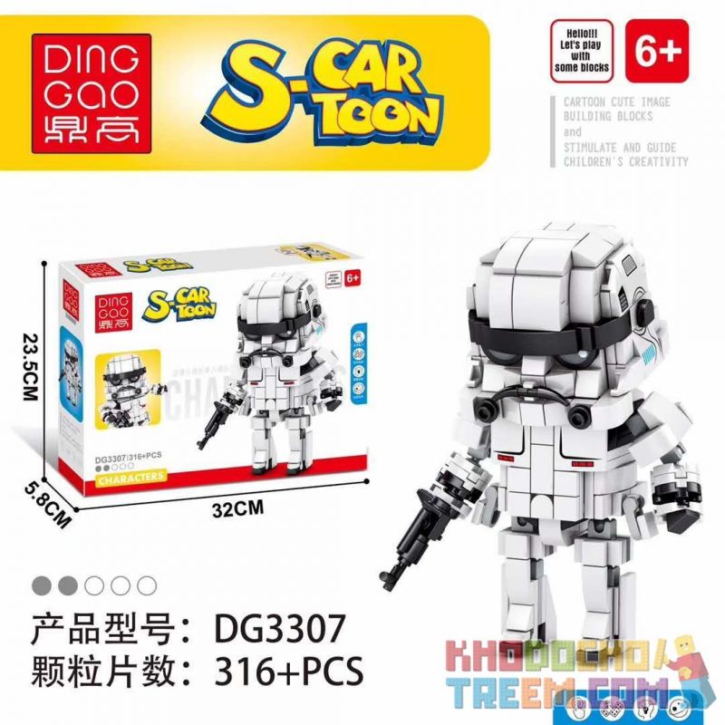 DINGGAO DG3307 3307 non  STAR WARS STORM. bộ đồ chơi xếp lắp ráp ghép mô hình Brickheadz S-CARTOON Nhân Vật Đầu To 316 khối