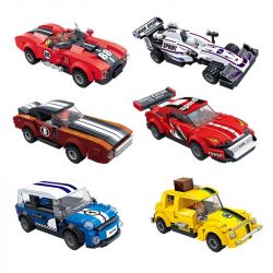 COGO 13425 13427 13428 13430 13431 13432 non  6 KÉO LÙI Ô TÔ bộ đồ chơi xếp lắp ráp ghép mô hình Racers SPEED CROSSING Đua Tốc Độ 195 khối