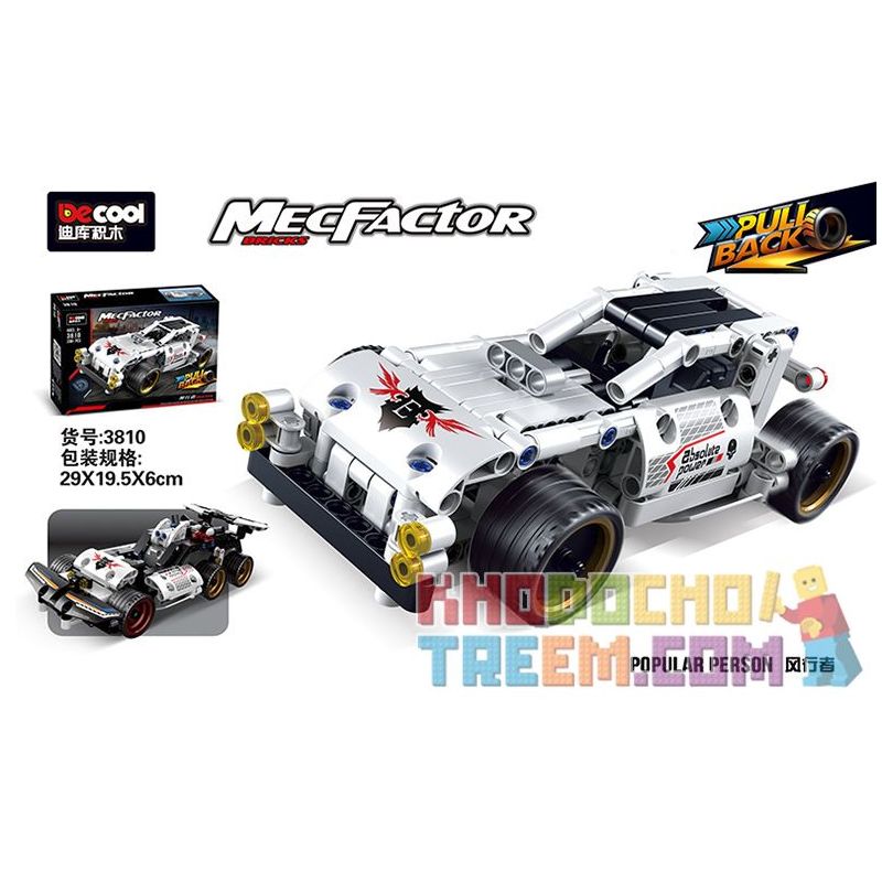 DECOOL 3810 non  GÓI BẠC-SIÊU XE-TỐC ĐỘ SẮC BÉN-MÁY LÀM GIÓ bộ đồ chơi xếp lắp ráp ghép mô hình  MECFACTOR POPULAR PERSON Kỹ Thuật Công Nghệ Cao Mô Hình Phương Tiện 208 khối