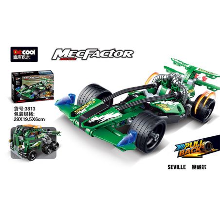 DECOOL 3813 non  MÀU XANH LÁ CÂY - CHASER SAIWELL bộ đồ chơi xếp lắp ráp ghép mô hình  MECFACTOR SEVILLE Kỹ Thuật Công Nghệ Cao Mô Hình Phương Tiện 203 khối