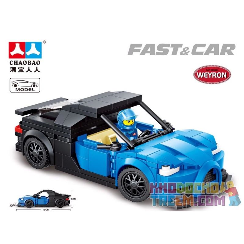 CHAOBAO RENREN 7022 GAOMISI T1016 1016 REBRICKABLE MOC-31789 31789 MOC31789 non  BUGATTI CHIRON. bộ đồ chơi xếp lắp ráp ghép mô hình Speed Champions Racing Cars Đua Xe Công Thức 312 khối
