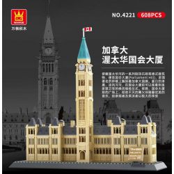WANGE 4221 non  TÒA NHÀ QUỐC HỘI OTTAWA CANADA bộ đồ chơi xếp lắp ráp ghép mô hình Mini Modular PARLIAMENT BUILDING OTTAWA CANADA Đường Phố Thu Nhỏ 608 khối