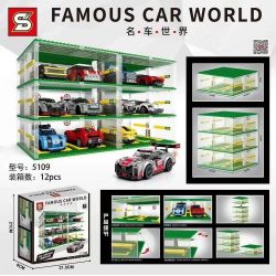 SHENG YUAN SY 5109 non  NHÀ ĐỂ XE SANG TRỌNG BA TẦNG bộ đồ chơi xếp lắp ráp ghép mô hình Racers FAMOUS CAR WORLD THE GARAGE Đua Tốc Độ