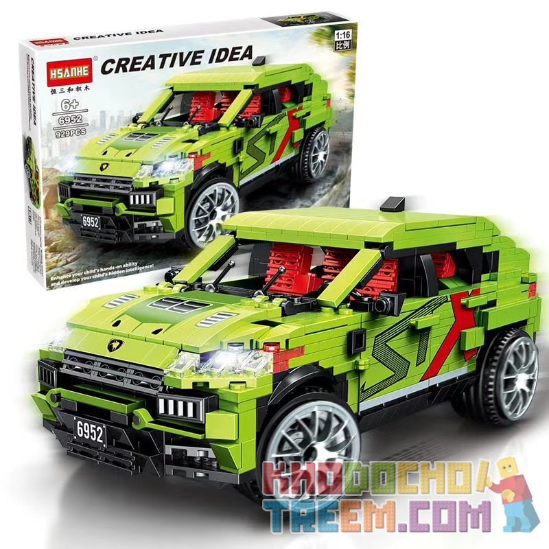 HSANHE 6952 non  LAMBORGHINI URUS ST-X 1:16 tỷ lệ 1:16 bộ đồ chơi xếp lắp ráp ghép mô hình Speed Champions Racing Cars CREATIVE IDEA LAMBORGHINI URUS ST-X Đua Xe Công Thức 929 khối