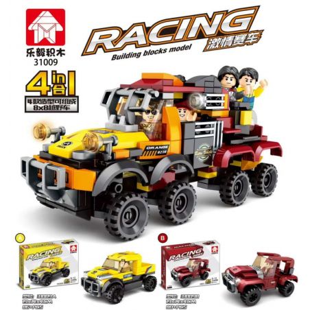 LEYI 31009A 31009B 31009C 31009D non  XE ĐỊA HÌNH 8X8 KẾT HỢP 4 bộ đồ chơi xếp lắp ráp ghép mô hình Racing Cuộc Đua 359 khối