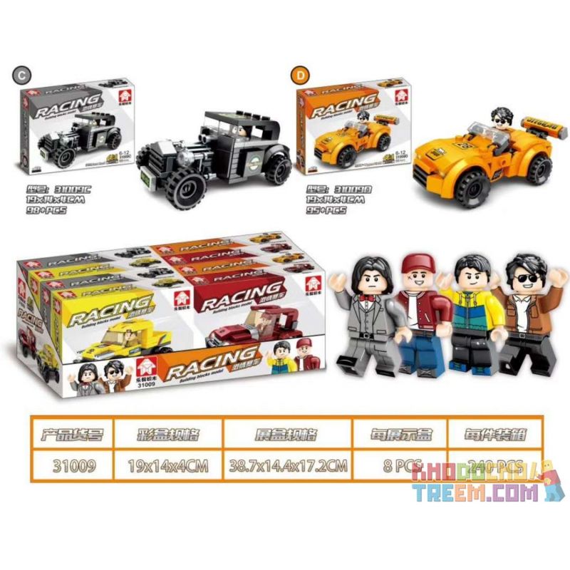 LEYI 31009A 31009B 31009C 31009D non  XE ĐỊA HÌNH 8X8 KẾT HỢP 4 bộ đồ chơi xếp lắp ráp ghép mô hình Racing Cuộc Đua 359 khối