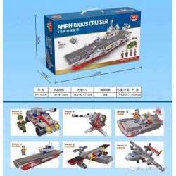 XIPOO XP91031A 91031A non  TÀU TUẦN DƯƠNG LỘI NƯỚC 075 bộ đồ chơi xếp lắp ráp ghép mô hình Military Army AMPHIBIOUS CRUISER Quân Sự Bộ Đội 1073 khối