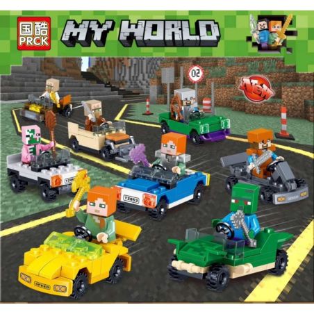 PRCK 63055 non  8 PHIÊN BẢN MINECRAFT FUN CAR bộ đồ chơi xếp lắp ráp ghép mô hình MY WORLD Game Xây Dựng