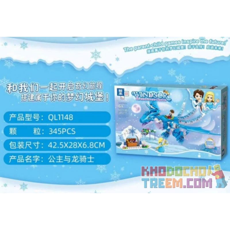 ZHEGAO QL1148 1148 non  CÔNG CHÚA VÀ KỴ SĨ RỒNG bộ đồ chơi xếp lắp ráp ghép mô hình Disney Princess WINDSOR CASTIC 345 khối