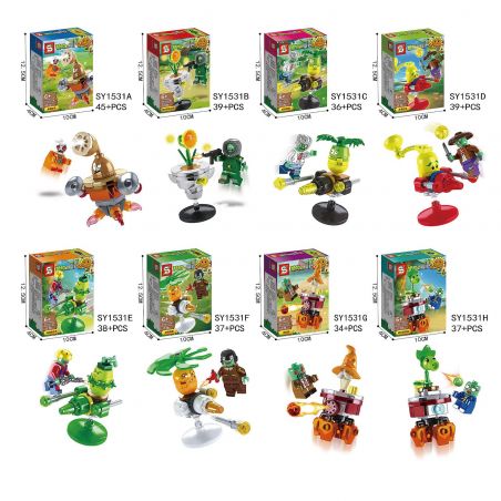 SHENG YUAN SY SY1531 1531 non  8 MÔ HÌNH bộ đồ chơi xếp lắp ráp ghép mô hình Plants Vs Zombies Hoa Quả Nổi Giận 305 khối