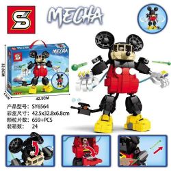 SHENG YUAN SY SY6564 6564 non  CHUỘT GẠO bộ đồ chơi xếp lắp ráp ghép mô hình Mecha Người Máy 659 khối