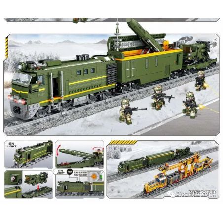 Kazi KY98252 98252 non  TÀU TÊN LỬA ĐẠN ĐẠO XUYÊN LỤC ĐỊA DF-41 bộ đồ chơi xếp lắp ráp ghép mô hình Trains MILITARY TRAIN Tàu Hỏa 1174 khối