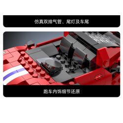 DOUBLEE CADA C51072 51072 non  FERRARI 488 ĐƯỜNG ĐUA THỂ THAO MÀU ĐỎ bộ đồ chơi xếp lắp ráp ghép mô hình Speed Champions Racing Cars Đua Xe Công Thức 306 khối