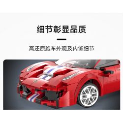 DOUBLEE CADA C51072 51072 non  FERRARI 488 ĐƯỜNG ĐUA THỂ THAO MÀU ĐỎ bộ đồ chơi xếp lắp ráp ghép mô hình Speed Champions Racing Cars Đua Xe Công Thức 306 khối