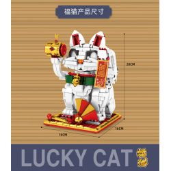 SEMBO 703900 non  CON MÈO VẪY TAY TRÁI bộ đồ chơi xếp lắp ráp ghép mô hình Creator LUCKY CAT Sáng Tạo 760 khối