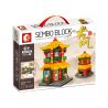 SEMBO 601036 non  CỔ VẬT XIAO LONG BAO bộ đồ chơi xếp lắp ráp ghép mô hình Mini Modular Đường Phố Thu Nhỏ 268 khối