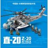 SEMBO 202125 non  TRUNG QUỐC ZHI-20 NAVY GUNSHIP bộ đồ chơi xếp lắp ráp ghép mô hình Military Army Z-20 ATTACK HELICOPTER Quân Sự Bộ Đội 935 khối