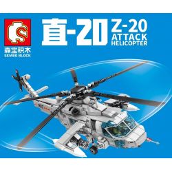 SEMBO 202125 non  TRUNG QUỐC ZHI-20 NAVY GUNSHIP bộ đồ chơi xếp lắp ráp ghép mô hình Military Army Z-20 ATTACK HELICOPTER Quân Sự Bộ Đội 935 khối