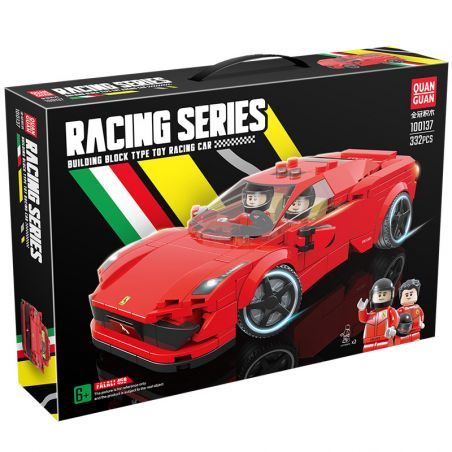 QuanGuan 100137 Quan Guan 100137 non  FERRARI 458. bộ đồ chơi xếp lắp ráp ghép mô hình Speed Champions Racing Cars Đua Xe Công Thức 332 khối