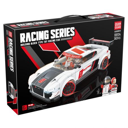 QuanGuan 100134 Quan Guan 100134 non  AUDI R8 bộ đồ chơi xếp lắp ráp ghép mô hình Speed Champions Racing Cars Đua Xe Công Thức 362 khối