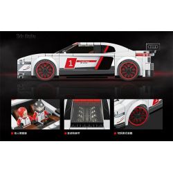 QuanGuan 100134 Quan Guan 100134 non  AUDI R8 bộ đồ chơi xếp lắp ráp ghép mô hình Speed Champions Racing Cars Đua Xe Công Thức 362 khối