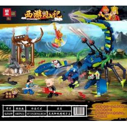 ZHEGAO QL1639 1639 non  CHIẾN ĐẤU VỚI VUA NHỆN VÀ BỌ CẠP bộ đồ chơi xếp lắp ráp ghép mô hình Monkie Kid JOURNEY TO THE WEST Tây Du Ký Tôn Ngộ Không 480 khối