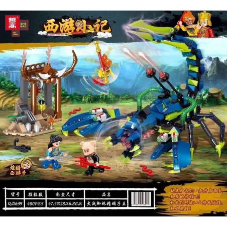 ZHEGAO QL1639 1639 non  CHIẾN ĐẤU VỚI VUA NHỆN VÀ BỌ CẠP bộ đồ chơi xếp lắp ráp ghép mô hình Monkie Kid JOURNEY TO THE WEST Tây Du Ký Tôn Ngộ Không 480 khối