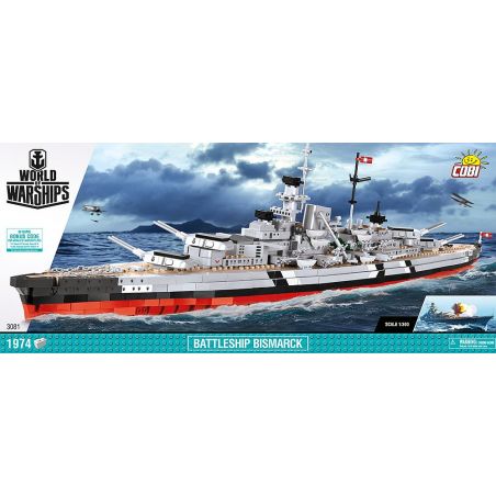 COBI 3081 non  CHIẾN HẠM BISMARCK bộ đồ chơi xếp lắp ráp ghép mô hình Military Army BATTLESHIP BISMARCK Quân Sự Bộ Đội 197 khối