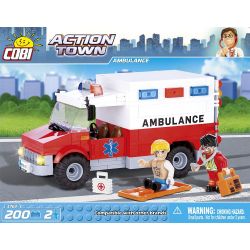 COBI 1763 non  XE CỨU THƯƠNG bộ đồ chơi xếp lắp ráp ghép mô hình City AMBULANCE Thành Phố 200 khối