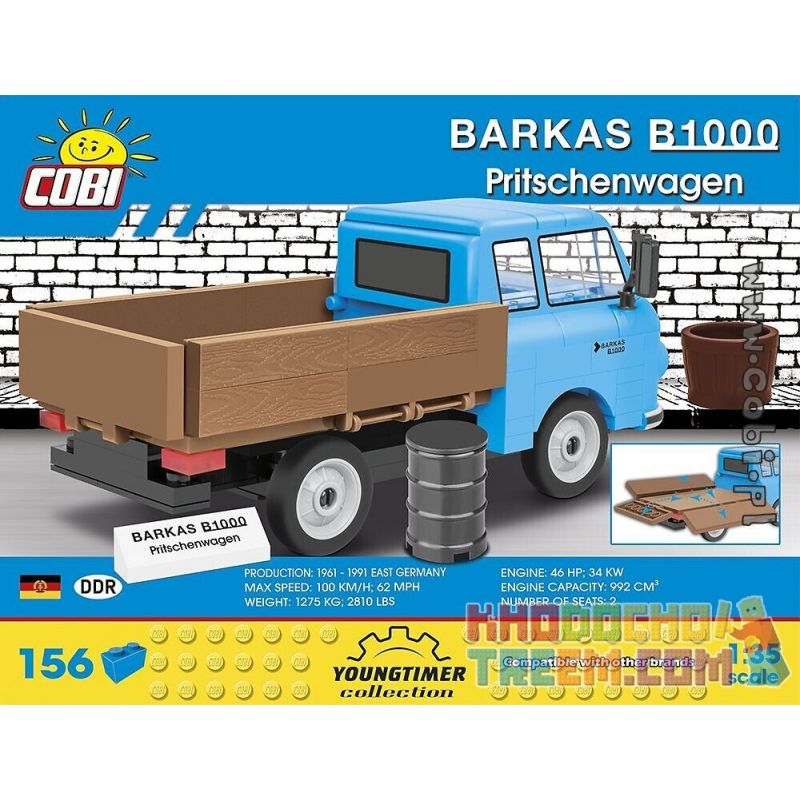 COBI 24593 non  BÁN TẢI BALKAS B1000 bộ đồ chơi xếp lắp ráp ghép mô hình Creator BARKAS B1000 PRITSCHENWAGEN Sáng Tạo 156 khối
