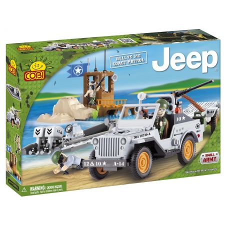 COBI 24253 non  TUẦN TRA BỜ BIỂN WILLIS MB bộ đồ chơi xếp lắp ráp ghép mô hình Military Army WILLYS MB COAST PATROL Quân Sự Bộ Đội 250 khối