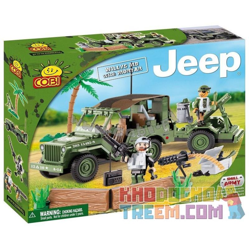 COBI 24200 non  WILLIS MB VÀ MORTAR bộ đồ chơi xếp lắp ráp ghép mô hình  WILLYS MB WITH MORTAR Kỹ Thuật Công Nghệ Cao Mô Hình Phương Tiện 200 khối