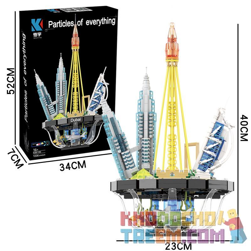 KAIYU K86109 86109 non  ĐƯỜNG CHÂN TRỜI QUỐC TẾ DUBAI bộ đồ chơi xếp lắp ráp ghép mô hình Creator DUBAI INTERNATIONAL SKYLINE Sáng Tạo 1006 khối