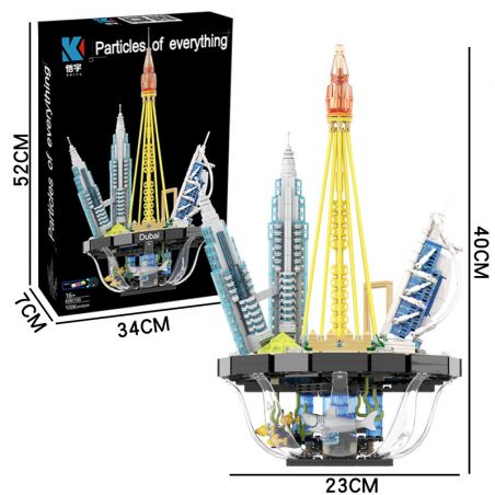 KAIYU K86109 86109 non  ĐƯỜNG CHÂN TRỜI QUỐC TẾ DUBAI bộ đồ chơi xếp lắp ráp ghép mô hình Creator DUBAI INTERNATIONAL SKYLINE Sáng Tạo 1006 khối
