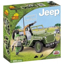 COBI 24090 non  WILLIS MB VÀ SÚNG MÁY bộ đồ chơi xếp lắp ráp ghép mô hình Military Army WILLYS MB WITH MACHINE GUN Quân Sự Bộ Đội 95 khối