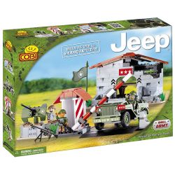 COBI 24310 non  WILLIS MB JEEP VÀ TRỤ SỞ CHÍNH bộ đồ chơi xếp lắp ráp ghép mô hình Military Army JEEP WILLYS MB WITH HEADQUARTERS Quân Sự Bộ Đội 300 khối