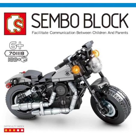 SEMBO 701118 non  ANH CHÀNG CỨNG RẮN HARLEY 883 bộ đồ chơi xếp lắp ráp ghép mô hình Motorcycle Motorbike HARLEY-DAVIDSON IRON 883 Xe Hai Bánh 189 khối