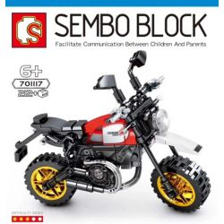 SEMBO 701117 non  DUKADI SA MẠC XE MÁY bộ đồ chơi xếp lắp ráp ghép mô hình Motorcycle Motorbike DUCATI SCRAMBLER DESERT SLED Xe Hai Bánh 212 khối