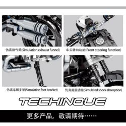 SEMBO 701806 non  XE MÁY BMW LATTE R NINET bộ đồ chơi xếp lắp ráp ghép mô hình  TECHINQUE BMW R NINET Kỹ Thuật Công Nghệ Cao Mô Hình Phương Tiện 886 khối